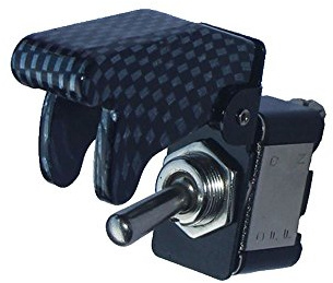 Mintice™ KFZ Kohlefaser Kippschalter Schalter Wippschalter 12V 250V DC SPST 2-Polig Metall