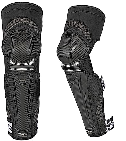O'NEAL Knieprotektor | Park FR Carbon Knee Guard Knieschoner MTB & MX I BMX MTB Downhill I Leichtgewichtiger Knieschützer für Knie & Schienbein | Schwarz Weiß | Größe S