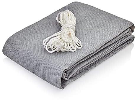 Lumaland Brise-Vue pour Balcon, Jardin 0,9 x 5 mètres - Cordes de Fixation Inclues - 100% HDPE - Pare Soleil avec Protection UV et Résistant aux Intempéries - Gris Clair