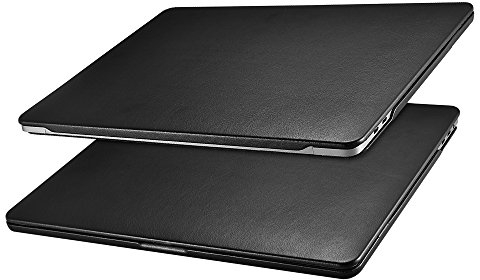 Custodia MacBook Pro 13 Case 2022 M2 2020 2019 2018 2017 2016, ICARER Premium Leather Ultra Protettiva Leggera Sottile Cover per Apple Macbook Pro 13 A2338 M1/A2251/A2289/A2159/A1989/A1708/A1706-Nero