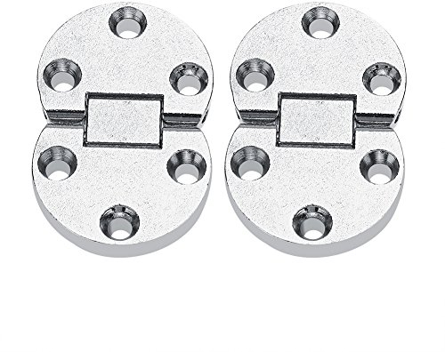 54 x 35 x 7 mm, 2 Stück Tischklappenscharniere aus Zinklegierung, Mini-selbsttragendes Scharnier, ovale Hardware für zusammenklappbare Tischplatten und Schreibtische