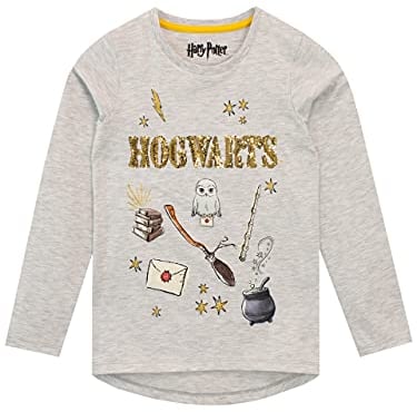 Harry Potter Girls Hogwarts Long Sleeve Top Grey Age 12 to 13 Years