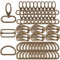 VINFUTUR 60 Pezzi 32mm Fibbie Metallo Accessori Fai da Te 20pz Anello D + 20pz Tri Glide + 20pz Ganci Girevole a Moschettone per Cucito Tracolla Zaino Borse Craft Bronzo