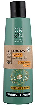 GRN shades of Nature [GRÜN] Biokosmetik Shampoo Glanz - Bio-Hanf & Bio-Ringelblume - für glanzloses Haar - glättet die Haarstruktur - vegan - 250 ml