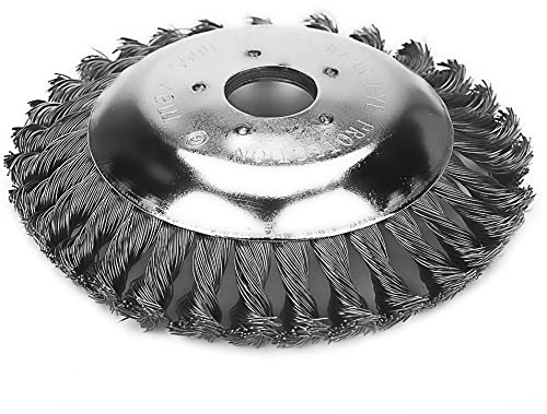 SI FANG 6 150mm Grass Strimmer Head Knotted Steel Wire Wheel, Garden Weed Brush Lawn Mower Indestructible Trimmer Cutter Head Universal Replacement Tool