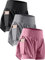 CADMUS 2-in-1 Damen-Trainingsshorts für athletisches Fitnessstudio, Laufshorts mit Handytaschen, 3er-Pack: 06# Schwarz & Grau & Lila, Klein