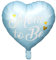 Glänzender Folienballon Herz in Blau mit Aufschrift Mom To Be 35cm