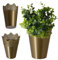 KADAX Spitzen-Blumentopf aus Kunststoff, 9 Farben, Blumentopf mit Spitzenmotiv, Blumentopfschutz für Büro, Topf, Gartenschale, Blumenkübel, Übertopf (⌀ 12cm, Hoch, Gold)