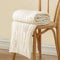 Aormenzy Cable Knit Throw Blankets 50 x 60 Inch Soft Cozy Lightweight Knitted Blanket Machine Washable Acrylic Blanket Decorative Throw Blanket for Couch Sofa Bed Cream White