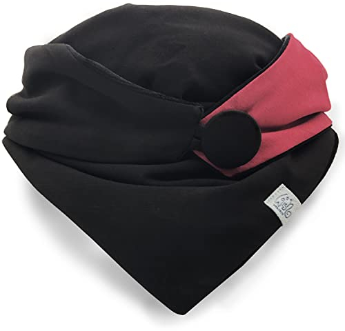 Wishproject Premium Dreieckstuch Damen | Schal schwarz Damen mit rotem Akzent | angenehm kuscheliges Halstuch Damen | Schal Damen | Dreieckschal Damen