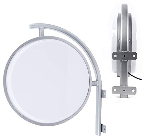 Caja de luz LED de doble cara, redonda, proyección de letreros luminosos, publicidad de luz para restaurantes, restaurantes, restaurantes, tiendas, empresas, DIY LOGO (40 cm)