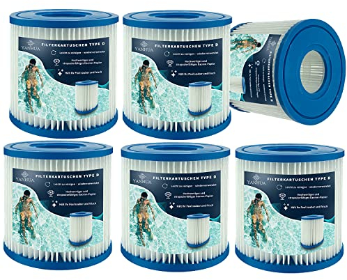 YANHUA Filterkartusche Type D für Summer Waves, Filterkartuschen Typ VII& Type D, für Pool Pump SFS-350/600, RP-350, RX-600 (6)