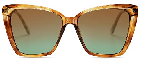 SOJOS Sonnenbrille Damen Cateye Retro,Vintage Mode Katzenauge Polarisierte Quadratisch Sonnenbrillen Größ UV-Schutz SJ2206