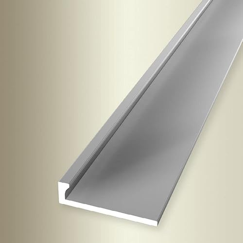 PROVISTON | Abschlussprofil | Breite: 21 mm | Höhe: 4.5 mm | Länge: 2500 mm | Aluminium eloxiert | Ungestanztes Profil | Silber | Ungebohrt