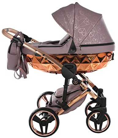 NEU! Original Junama Diamond Herz v2 Modulare Systeme Kombiniert 2in1 Exklusive Prams (04 lila - kupfer)