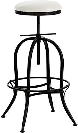 TPFLiving Barhocker Radunz mit angenehmer Fußstütze - Tresenhocker mit 4-Fuß Gestell Metall Bronze - Sitzfläche: Kunstleder