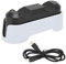 Controlador de Carga para PS5 con Indicador LED, Accesorios PS5, Controladores Dobles para Carga Rápida Simultánea, Tiempo de Carga Aprox. 3H, Base de Carga Doble para Mandos de PS5 (Blanco)