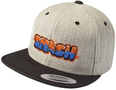 (A) Cap Flexfit Snapback : Smash - Kappe Herren & Damen Jugendliche (Heather-Grey/Black - One Size)