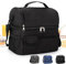 Sac Isotherme Repas 10L Sac à Déjeuner Isotherme Sac à Lunch Isolé 2 Compartiments Portable Réutilisable Lunch Bag pour Femmes Hommes et Étudiants à l’École et au Bureau(Noir)-A