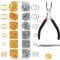 Yholin Jump Rings Jewellery Making Supplies, 1200Pcs Repair Kit with Jump Rings, Lobster Clasps, Plier and Tweezer, Findings Tools for DIY Bracelet, Necklace, Earring, Keychain