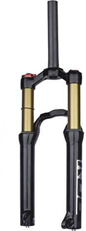 ITOSUI Forcella Ammortizzata da 20 Pollici Air MTB da Viaggio 100mm Forcella Anteriore per Mountain Bike 1-1/8 Freno a Disco a Tubo Dritto QR Magnesio + Lega di Alluminio