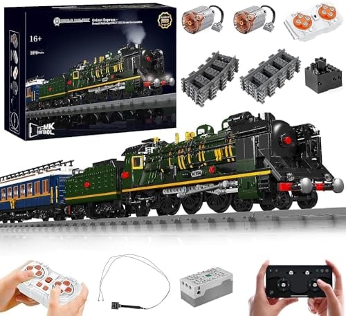 Auforua Technik Zug Eisenbahn Ferngesteuert, SNCF 231 Dampflokomotive Modell, 3898 Teile Klemmbausteine Lokomotive Modellbausatz, Technik Lokomotive Mit Power Functions Set