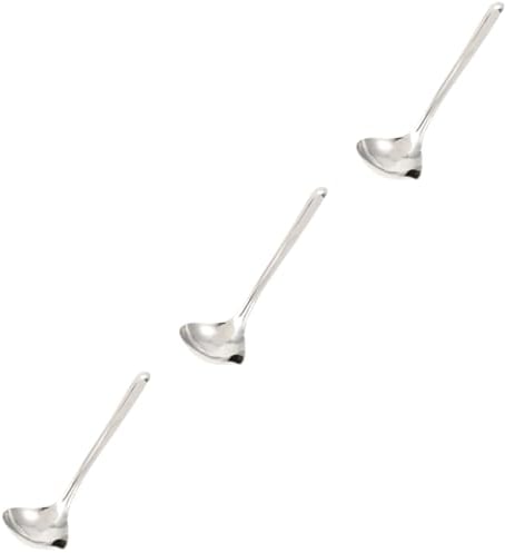 BESTonZON 3pcs Long Handle Soup Ladle Stainless Steel Serving Spoon Household Soup Spoon Sifter Versatile Kitchen Gadget