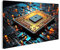 islandburner Prime Bild auf Leinwand Computer Prozessor viele Lichter um beleuchtet Kern hypnotisierend u Bilder Wandbilder Poster