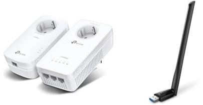 TP-Link WLAN Powerline Adapter Set TL-WPA8631P KIT(Dualband 1200Mbit/s & Archer T3U Plus AC1300 High Gain USB WLAN Stick Adapter mit Antennen(bis zu 867 Mbit/s 5GHz