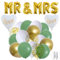 60 Stück Hochzeit Luftballon Grün Gold MR & MRS Foil Gold Ballons Deko Hochzeit Ballons Hochzeitsballons 30 cm Ballon Grün Weiß Gold