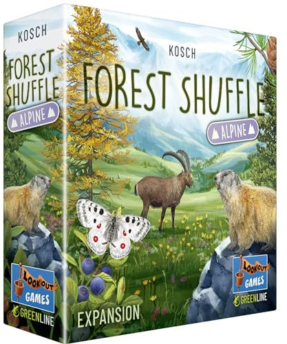 Lookout Forest Shuffle Alpine Extension de jeu de cartes – 36 nouvelles cartes pour un jeu amélioré Ajoute de nouvelles espèces et arbres, jeu de stratégie pour enfants et adultes, à partir de 10 ans