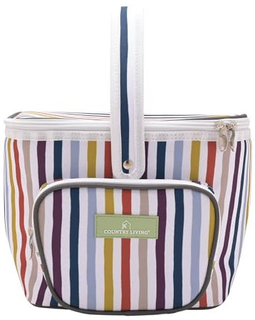 Widdop Country Living Insulated Lunch Picnic Bag - for Picnic Accessories Cutlery Set Plates Cups - Stylish Summer Picnic Set Outdoor Tableware BBQ Lunch Bag