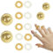 Vueinrg 4 Stück Akkupressurbälle Magnetisch Massageball Igelball Set mit 10 Stück Akupressur Ring Massage Ring Akupressurkugel Massageringe Fingermassagering für Finger zum Stressabbau (Gold, Silber)