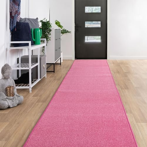 Steffensmeier Läufer Galerie Ibiza| Kurzflor Teppich| Flur| Diele| Größe: 80x1000 cm| Pink