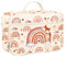 Clastyle Rosa Regenbogen Isolierte Lunchtasche Kinder, Fuchs Stern Klein Kühltasche für Mädchen, Wasserdichte Brotzeittasche für Picknick Schulen