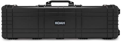 Koah 53' Inch Weatherproof Protective Roller Rifle Hard Case (Black)