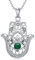ROMANTICWORK Hamsa Hand Kette 925 Sterling Silber Malachit Evil Eye Anhänger Halskette Hand der Fatima Schmuck Geschenke für Damen