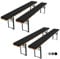Pesonlook 4er Set Bierbankauflage für Bierzeltgarnitur Bankauflage mit Reißverschluss 220x25x3cm waschbar Bierbankauflagen Polsterauflage für Biertisch und Partyzelt Set (Schwarz, wasserabweisend)