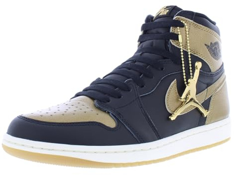NIKE Air Jordan 1 Retro High Og Mens Fashion Trainers in Black Gold - 8.5 UK