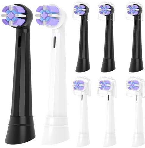 YMPBO Aufsteckzahnbürsten Kompatibel mit Oral-B iO 10 9 8 7 6 5 4 3 Serie Elektrischen Zahnbürste, 8 Stück Aufsteckbürsten Zahnbürste Aufsätze, 5 Weiß + 5 Schwarz
