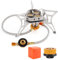 5800W Camping Gas Stove, Portable Windproof Backpacking Burner Cooking Stoves Folding Wild Camp Gas Burner for BBQ Outdoor Hiking Fishing Picnic with Piezo Ignition Adapters Converter