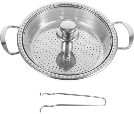 Cabilock Olla de Vapor para El Hogar Olla Multifuncional de Vapor para Cocinar Alimentos de Sartén de Acero Inoxidable de