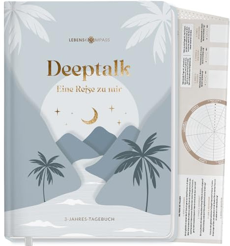 Lebenskompass® 3 Jahres Tagebuch für Erwachsene - Deeptalk Eine Reise zu mir Selbst SEASIDE One line a day - ein 5 bis 6 Minuten Tagebuch für Erinnerungen, Reflexion und Achtsamkeit - DIN A5 Hardcover