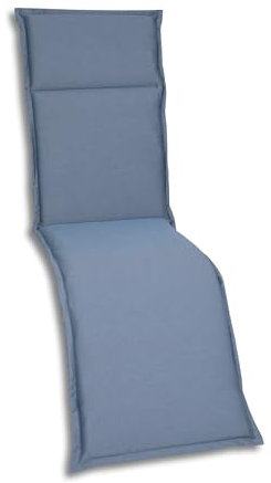 GO-DE Textil Bequeme und attraktive Polsterauflagen für Hochlehner-, Mittellehner- und Niederlehner-Gartenstühle, Sitzkissen (Einzelset, Uni Blau, Relaxauflage)