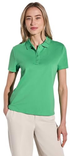 STREET ONE Damen A322942 Poloshirt mit Rippstruktur, Tendril Green, 36