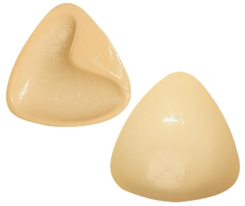 Bisienya 1 Pairs Sticky Inserts Push up Snowy Sticky Inserts Triangular Silicone Bra Inserts Invisible Double-Sided Adhesive Design Suitable for Plunging Necklines and Bikini Tops(Skin Tone)
