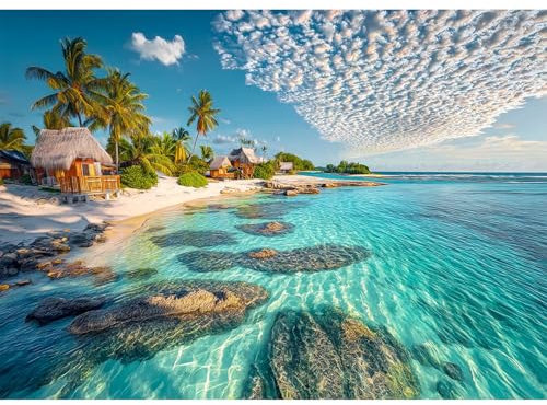 Yunlus Jigsaw Puzzles for Adults 1000 Pieces Impossible Hard Difficult Challenging Puzzles for Adults 1000pc Puzzle Summer Beach Breeze Jigsaw Puzzle 1000 Pieces 28 x 20 inch