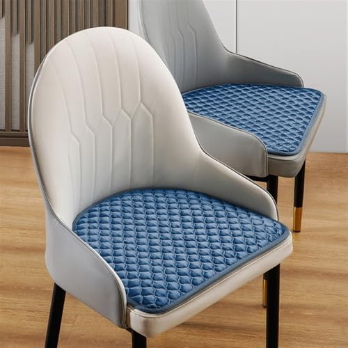 BESTORI 2er Set Stuhlkissen Rutschfestes Waschbares Sitzkissen Halbrund Stuhlauflage Kissen für für Esszimmer, Wohnzimmer, Studierzimmer, Blau, 49 x 49 cm