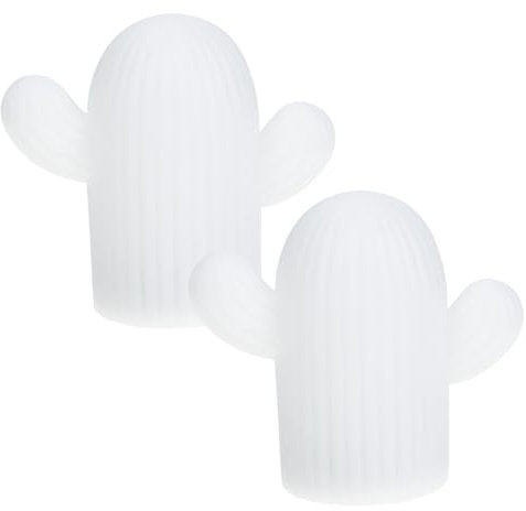 DIYEAH 2 Pièces Lampe de Nuit Décorative Lampe de Chevet Forme de Cactus pour Chambre Salon et Décoration Intérieur Toucher Doux et Design Créatif Atmosphère Apaisante