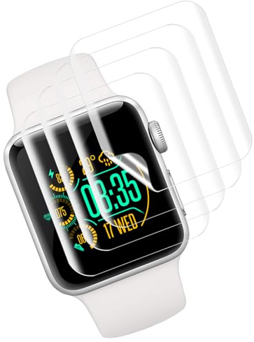 Carantee 4 pezzi in vetro temperato per Apple Watch Series 4/5/6/se 40 mm, resistente protezione schermo, senza bolle, vetro ad alta definizione, protezione compatibile con Apple Watch 40 mm